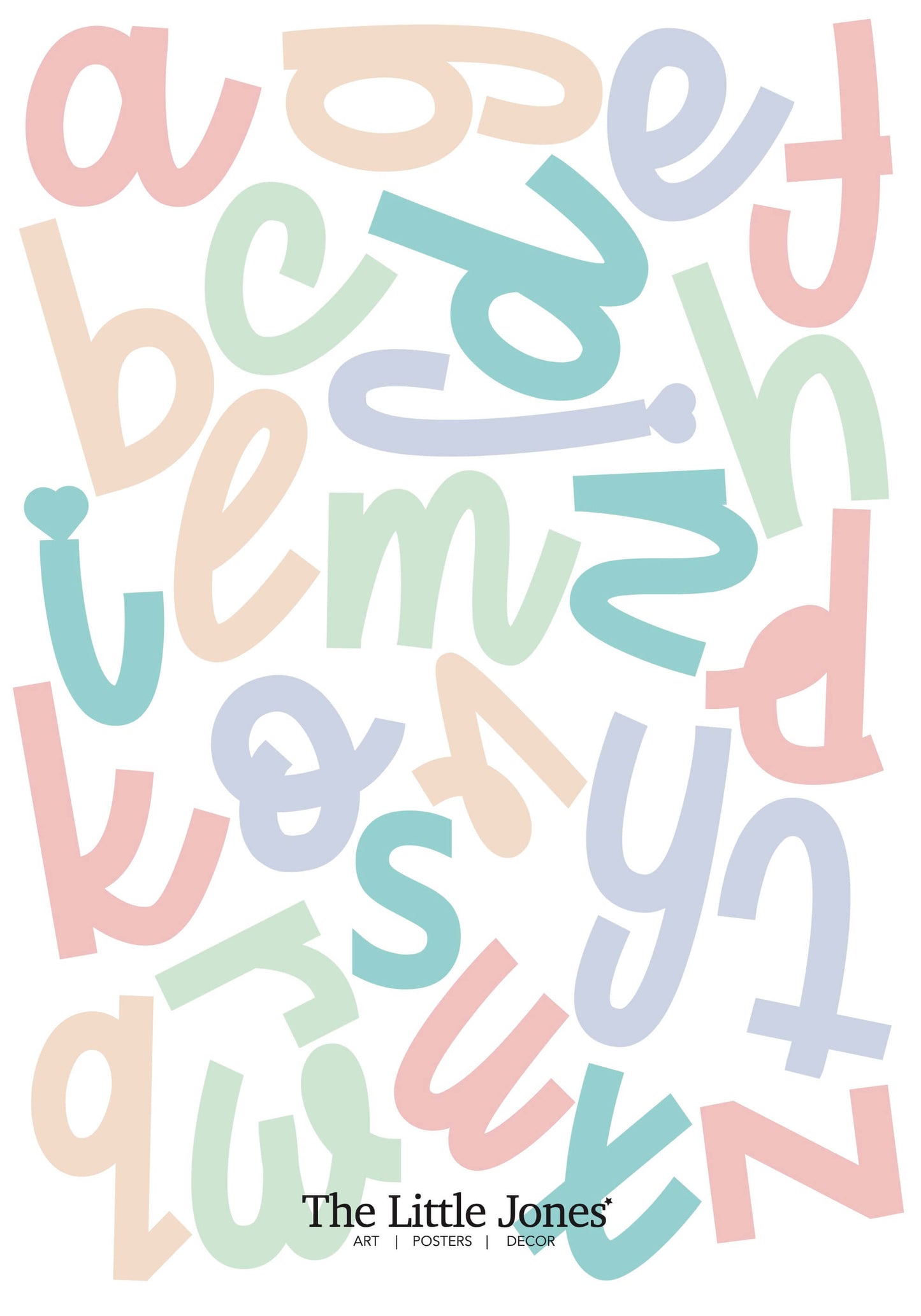 Pastel Alphabet Fabric Wall Stickers - Lowercase