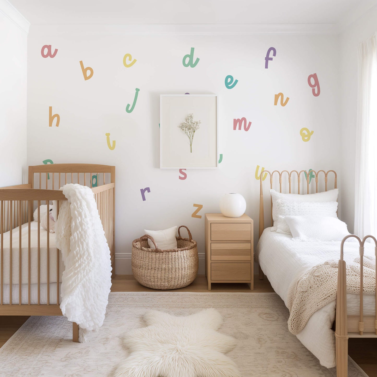 Bright Pastel Alphabet Fabric Wall Stickers - Lowercase