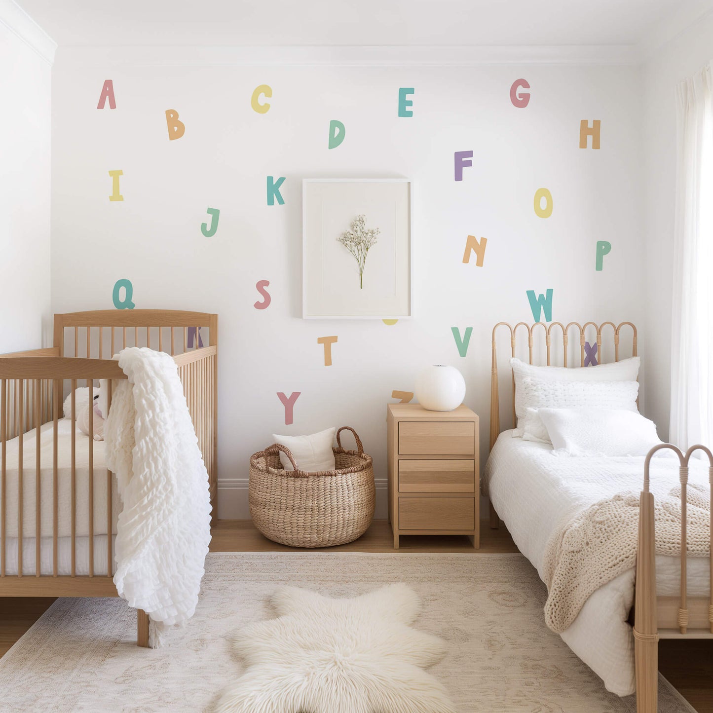 Bright Pastel Alphabet Fabric Wall Stickers - Capital Letters