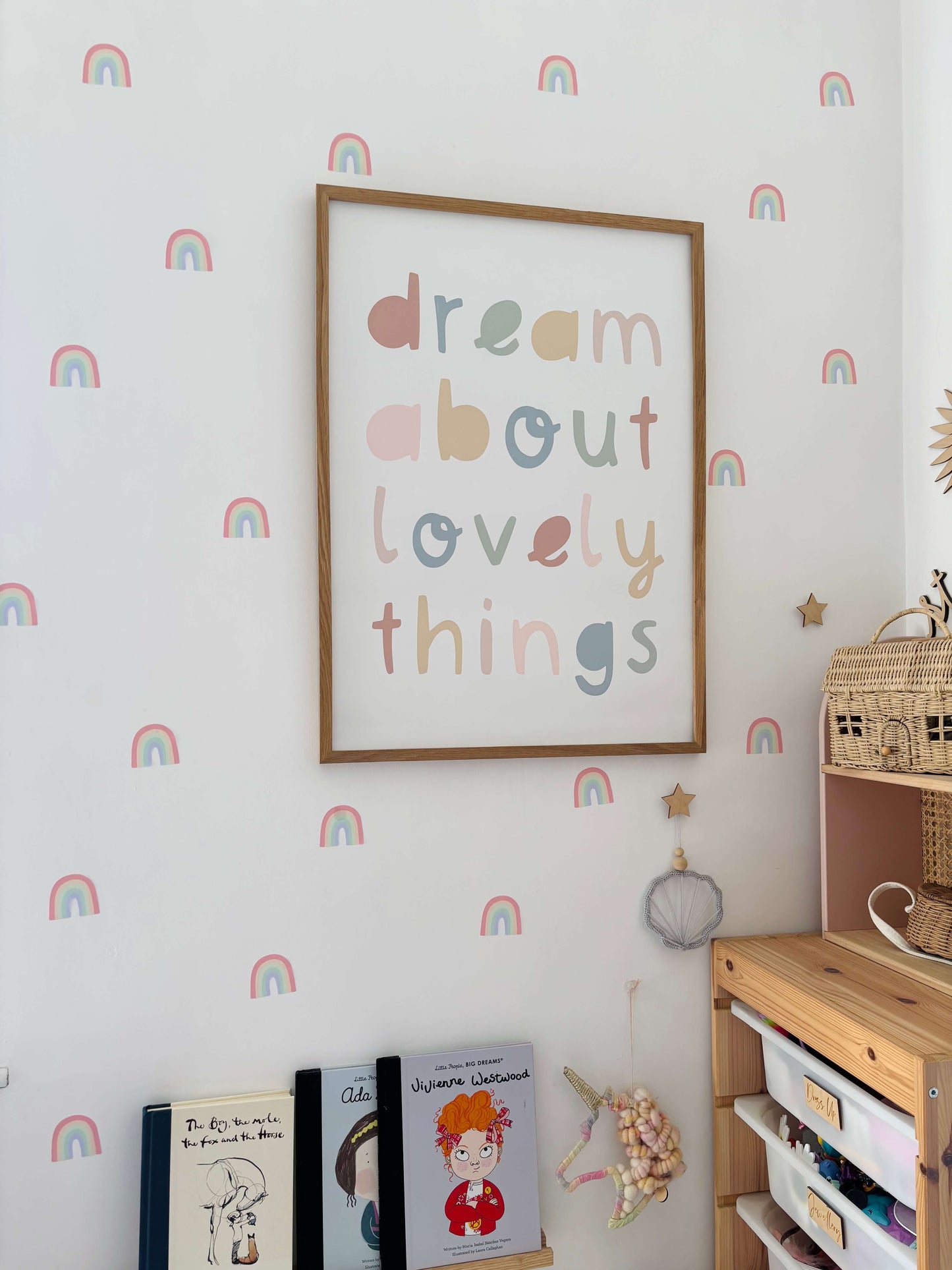 Pastel Rainbow Fabric Wall Stickers