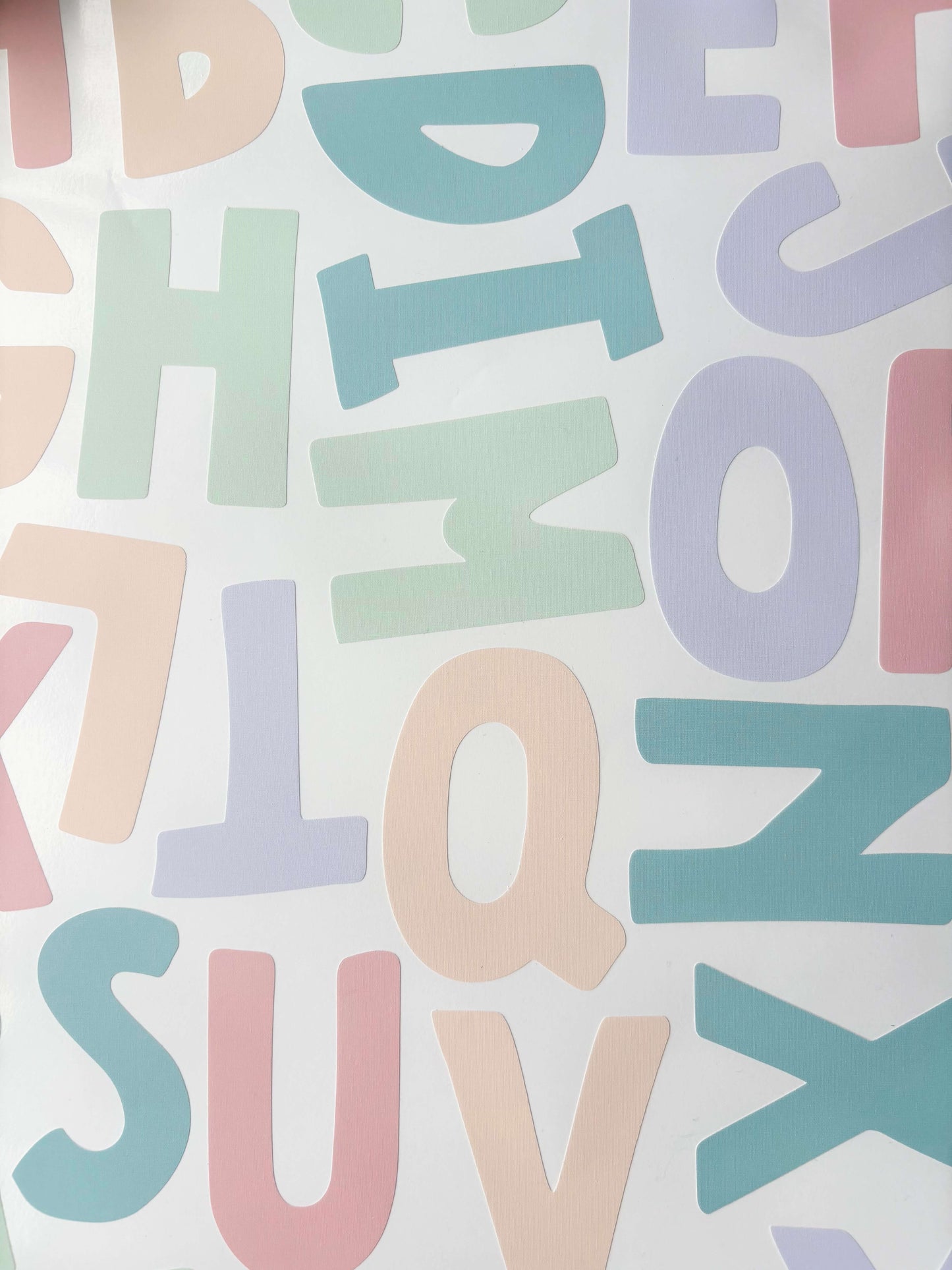 Pastel Alphabet Fabric Wall Stickers - Capital Letters