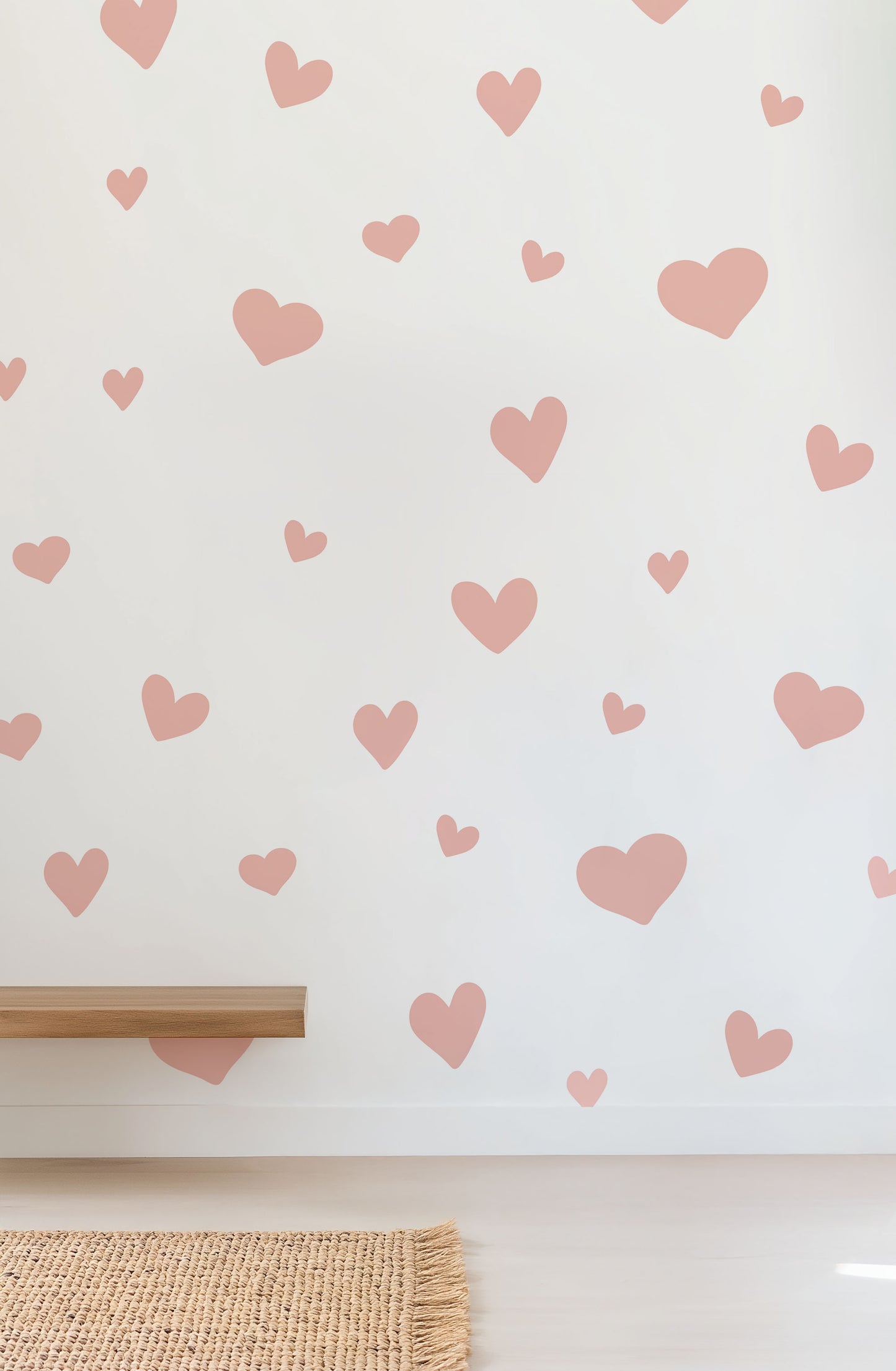 Light Pink Heart Fabric Wall Stickers