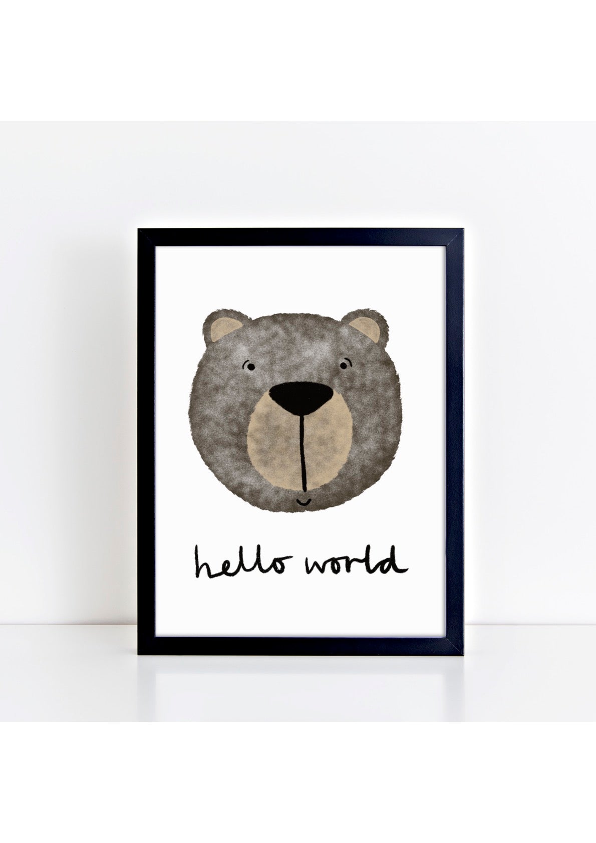 Happy Bear Print - Hello World