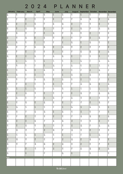 2024 Wall Planner - Green