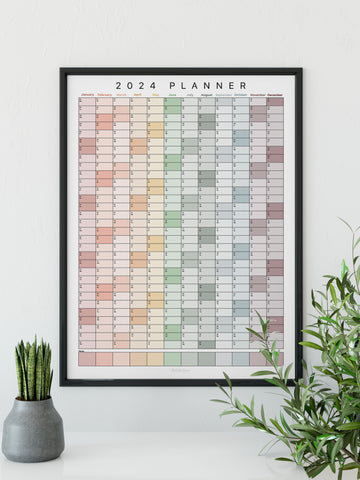 2024 Wall Planner - Muted + Shaded