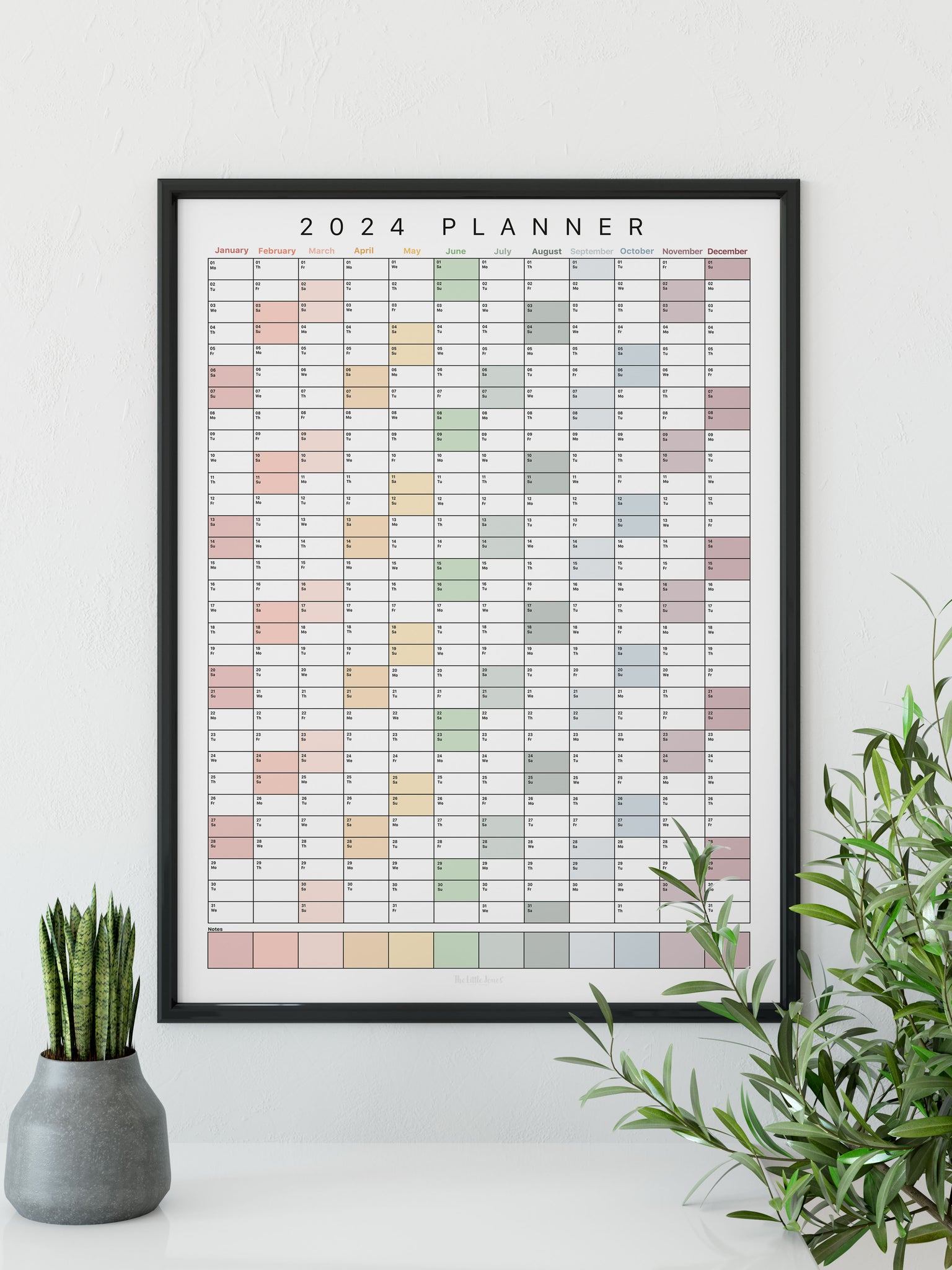 2024 Wall Planner - Muted