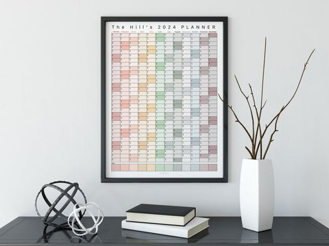 Personalised 2024 Wall Planner - Muted + Shaded