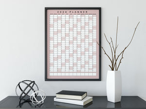 2024 Wall Planner - Pink