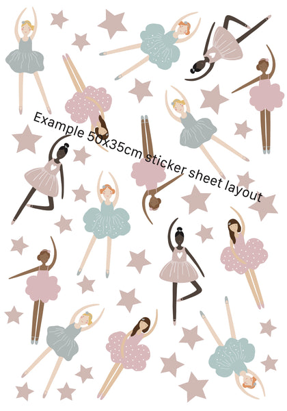 Ballerina Wall Stickers - Fabric, Reusable and Eco-Friendly