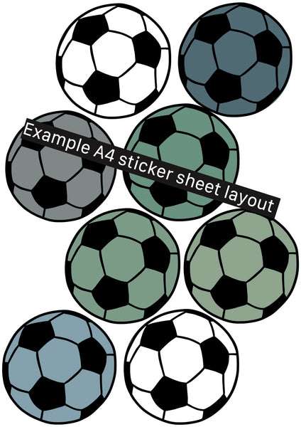 Football Wall Stickers (Coloured) - Fabric, Reusable and Eco-Friendly