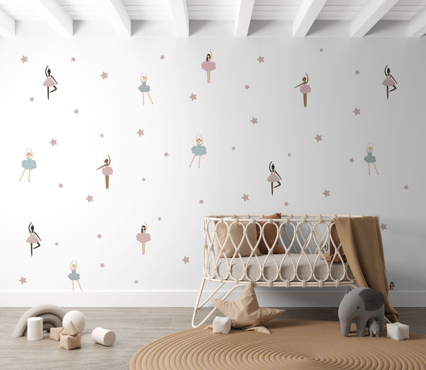 Ballerina Wall Stickers - Fabric, Reusable and Eco-Friendly