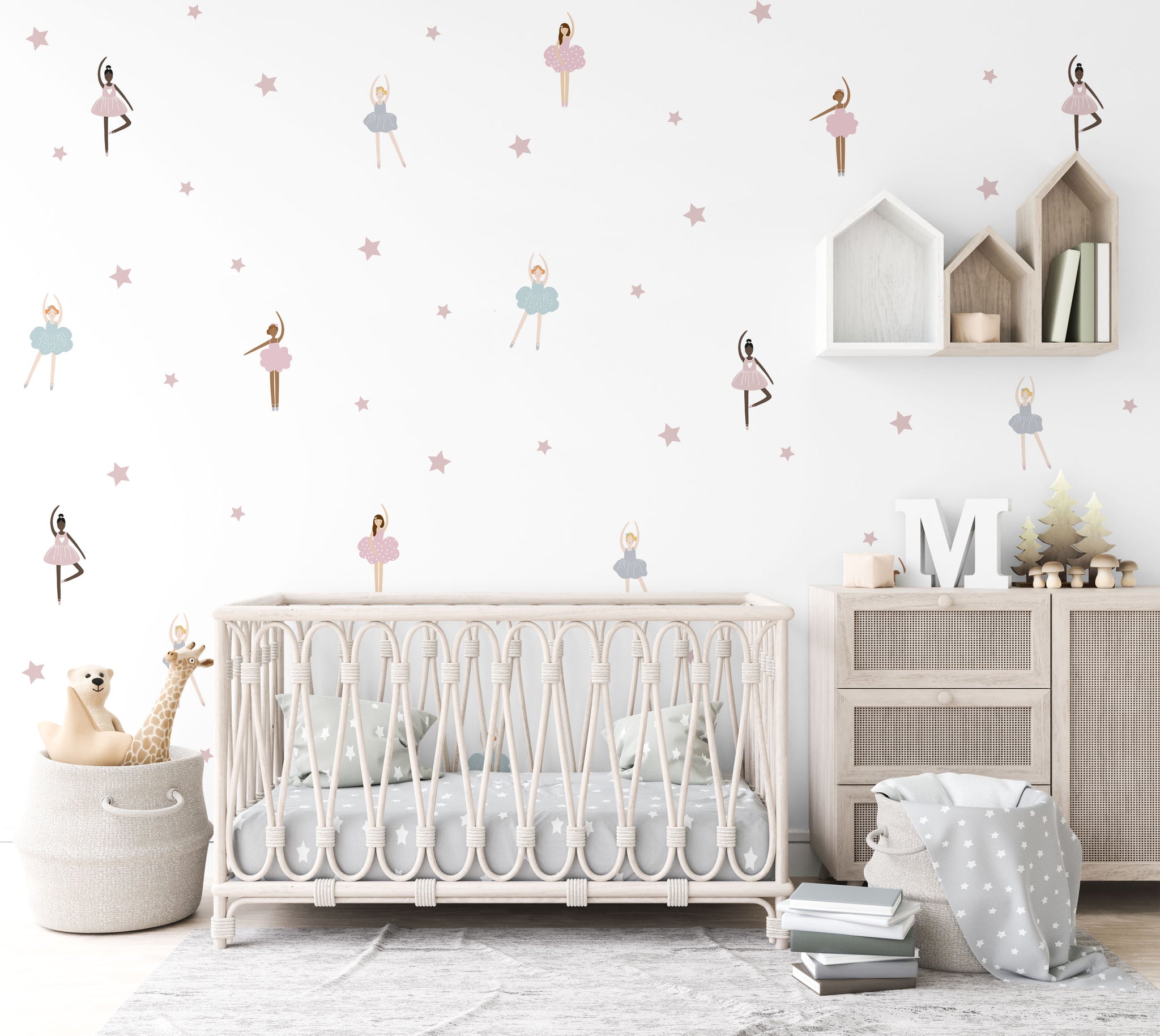 Ballerina Wall Stickers - Fabric, Reusable and Eco-Friendly