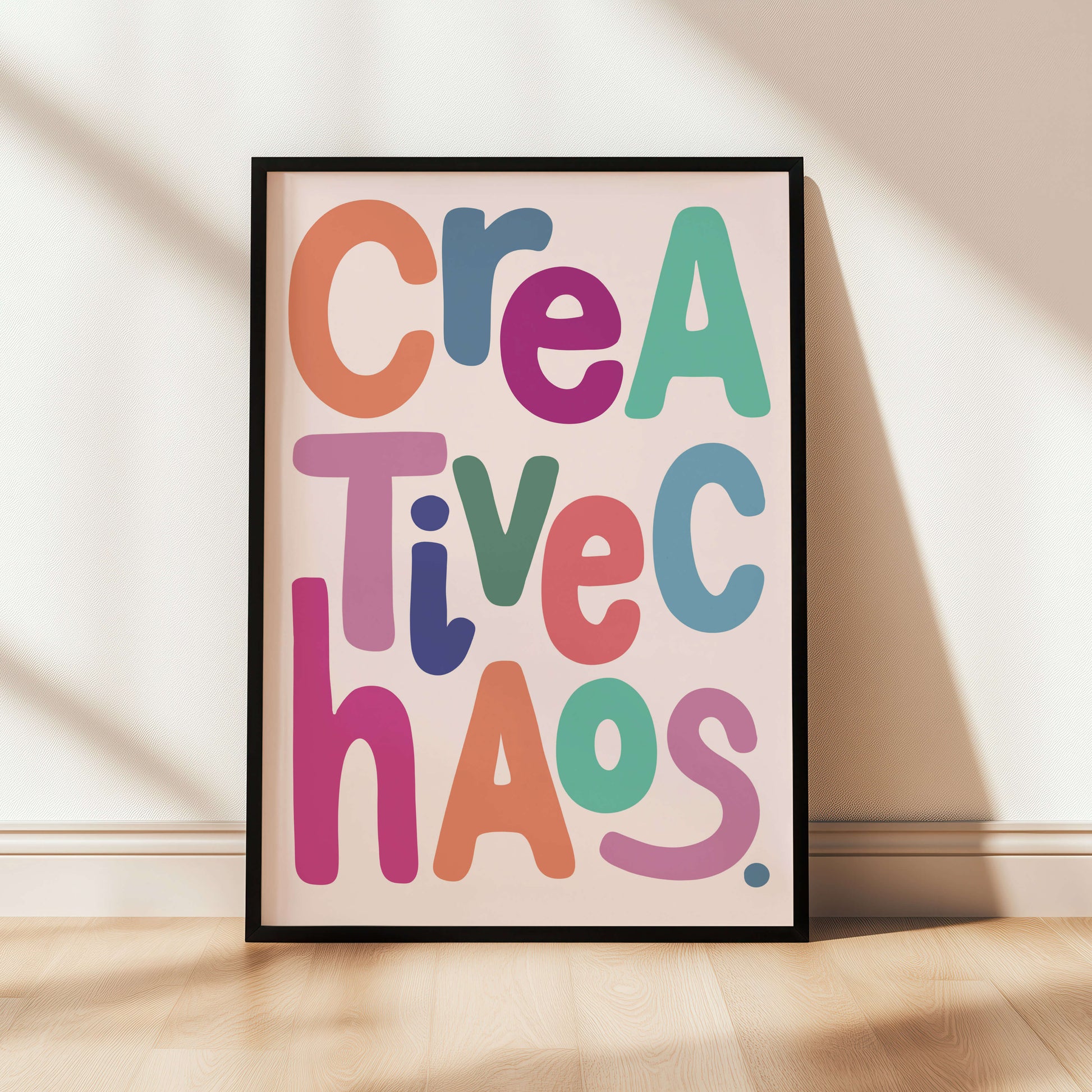 Bright and colourful home office wall art