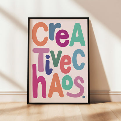 Bright and colourful home office wall art