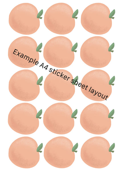Peach Wall Stickers - Fabric, Reusable and Eco-Friendly