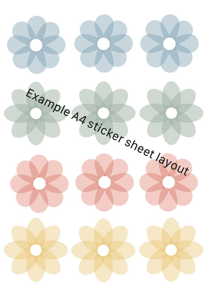 Flower Wall Stickers - Fabric, Reusable and Eco-Friendly