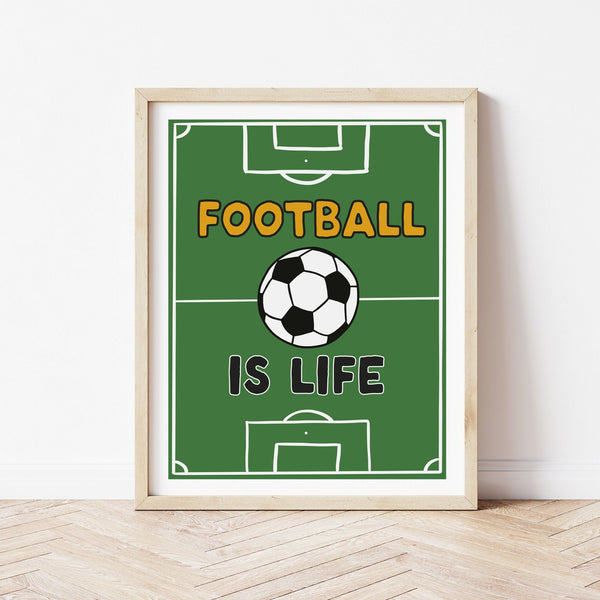 Football Pitch Print - black + gold