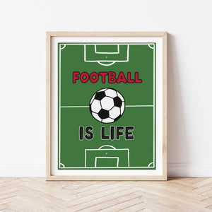 Football Pitch Print - red