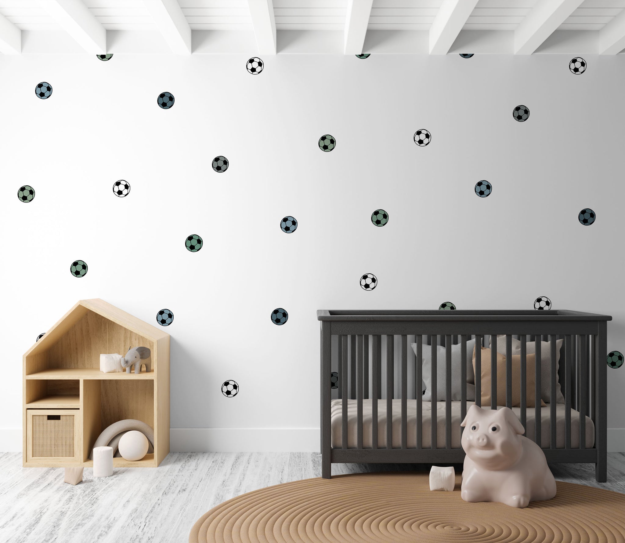 Football Wall Stickers (Coloured) - Fabric, Reusable and Eco-Friendly