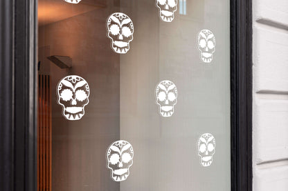 Halloween Skull Window Clings (Day of the Dead)