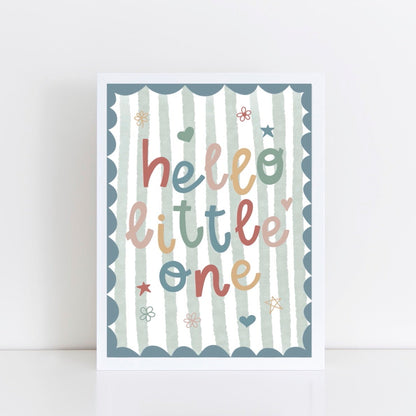 Blue and green boys nursery wall art.