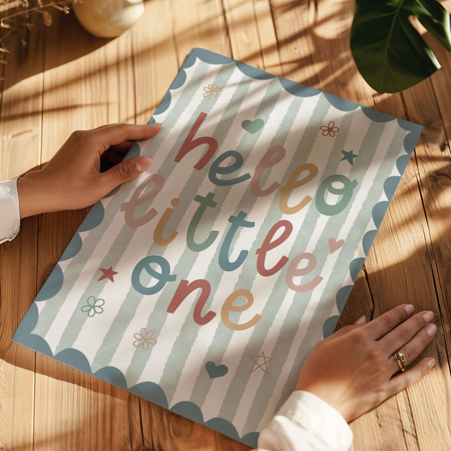 Boys baby shower gift of nursery wall art.;