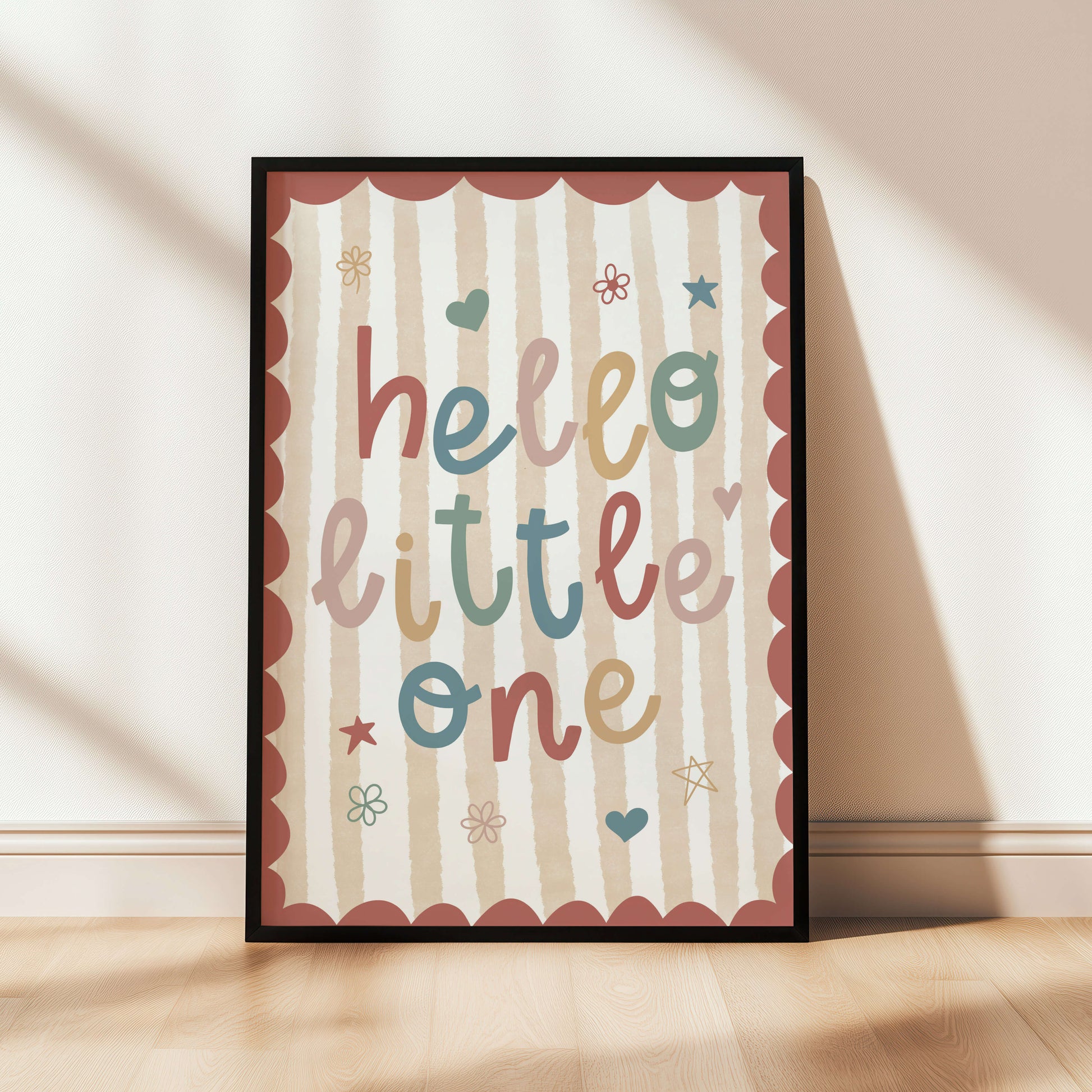 Hello Little One newborn wall art for nurseries