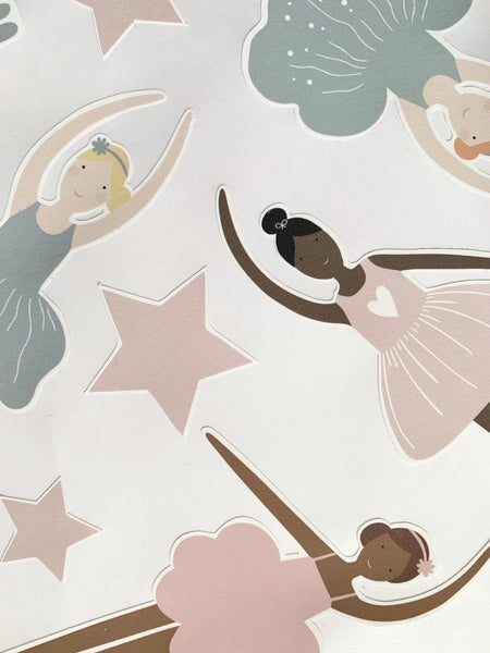 Ballerina Wall Stickers - Fabric, Reusable and Eco-Friendly