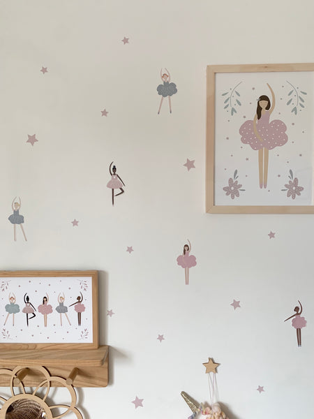 Ballerina Wall Stickers - Fabric, Reusable and Eco-Friendly