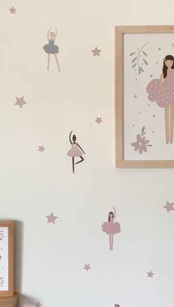 Ballerina Wall Stickers - Fabric, Reusable and Eco-Friendly