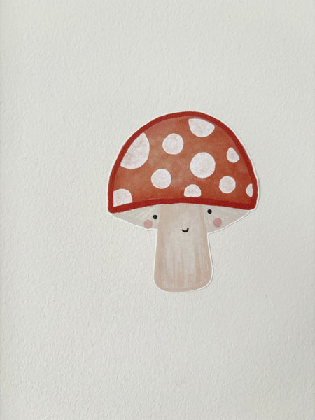 Toadstool (with faces) Wall Stickers - Fabric, Reusable and Eco-Friendly