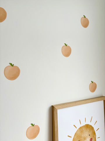 Peach Wall Stickers - Fabric, Reusable and Eco-Friendly