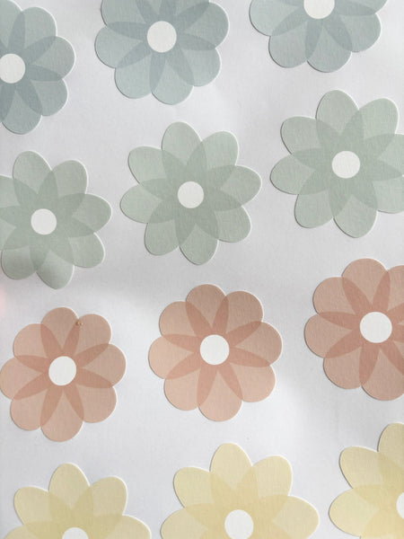 Flower Wall Stickers - Fabric, Reusable and Eco-Friendly