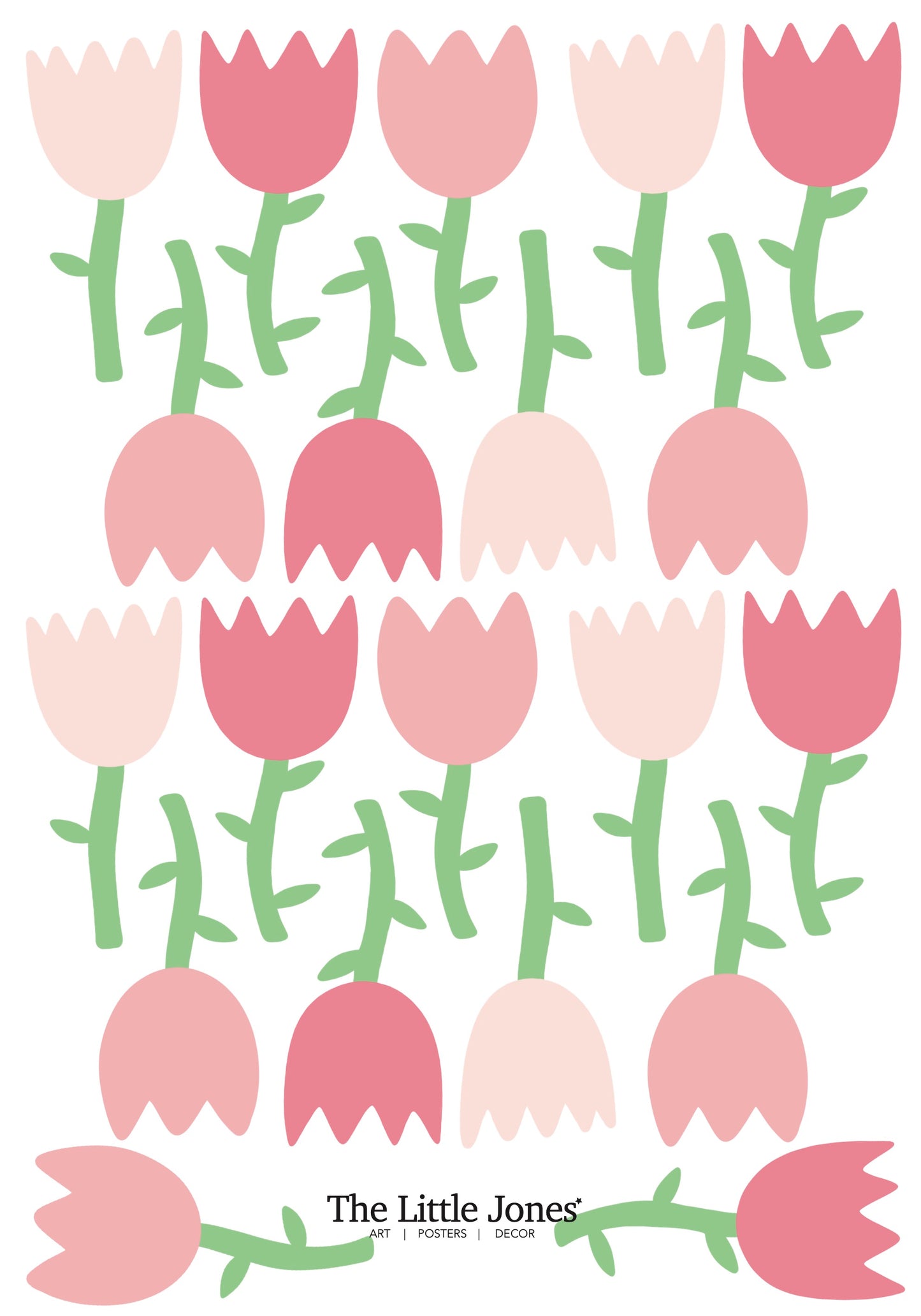 Set of pink flower nursery wall stickers