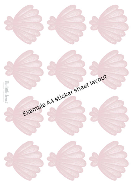 Pink Shell Wall Stickers - Fabric, Reusable and Eco-Friendly