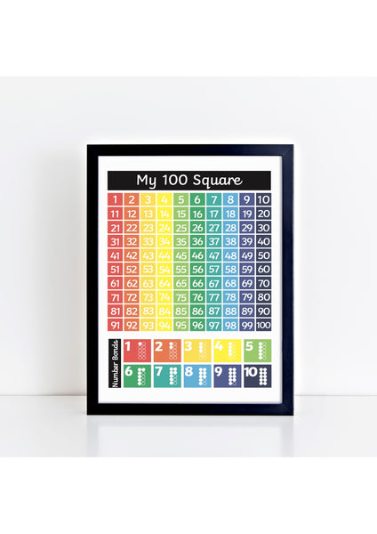 100 Square Brights Print - black