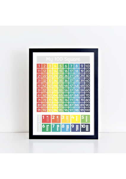 100 Square Brights Print - grey