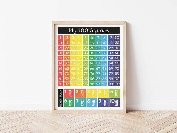 100 Square Brights Print - black