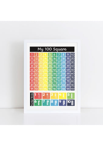 100 Square Brights Print - black
