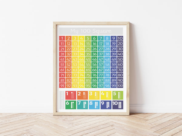 100 Square Brights Print - grey