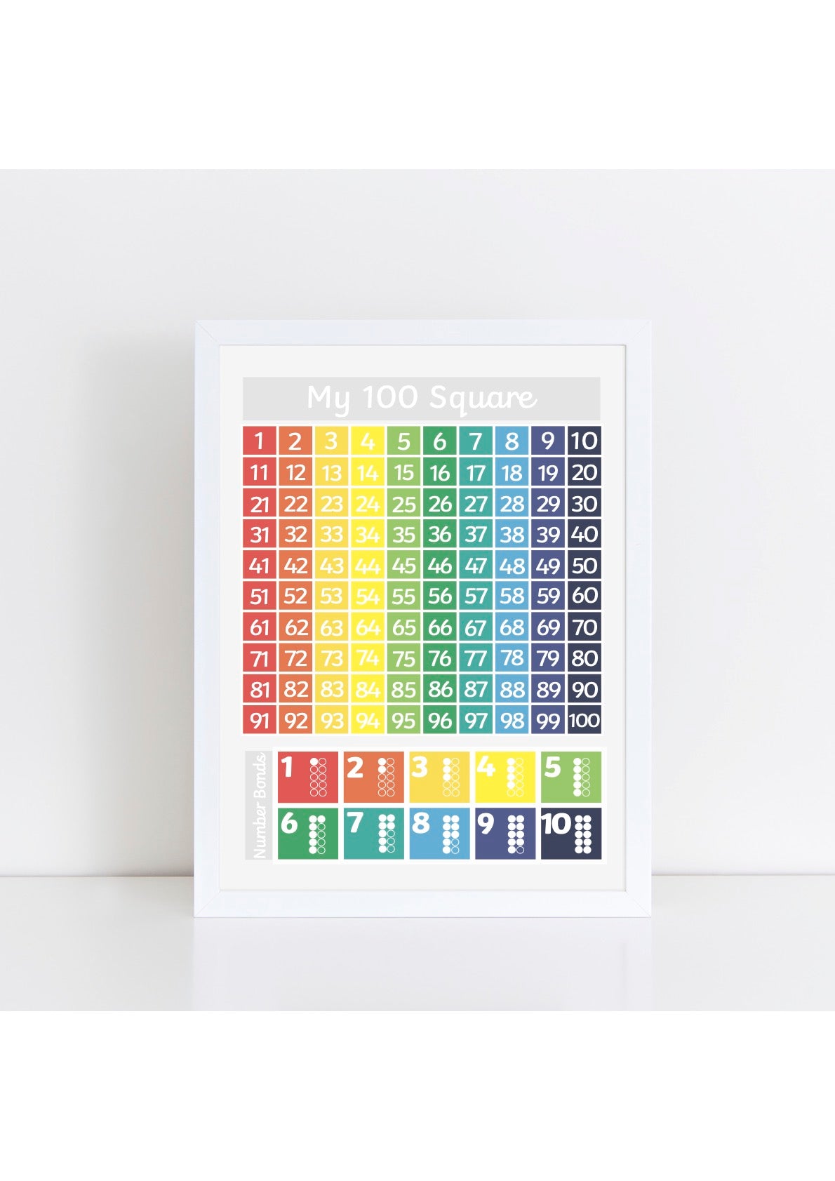 100 Square Brights Print - grey