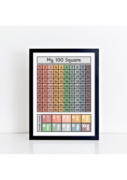 100 Square black Print - muted