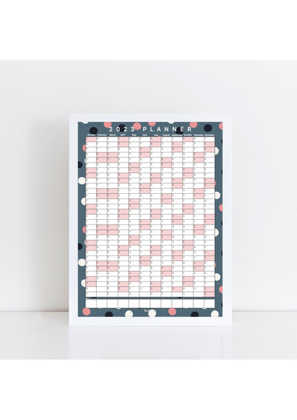 2023 Wall Planner - Blue Spotty