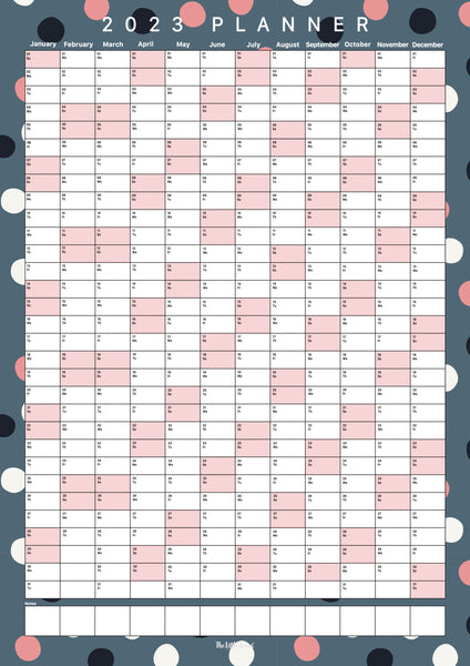 2023 Wall Planner - Blue Spotty
