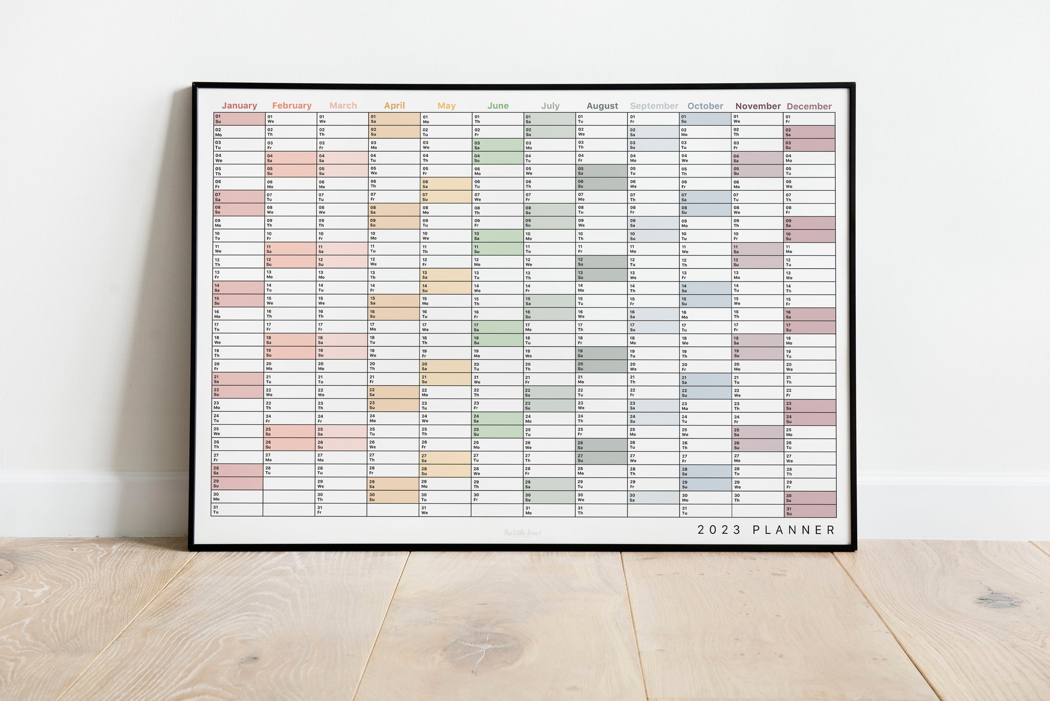 2023 Wall Planner in Landscape - muted tones