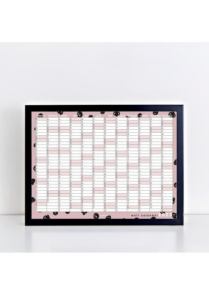 2023 Wall Planner - Pink + Black Spots Landscape