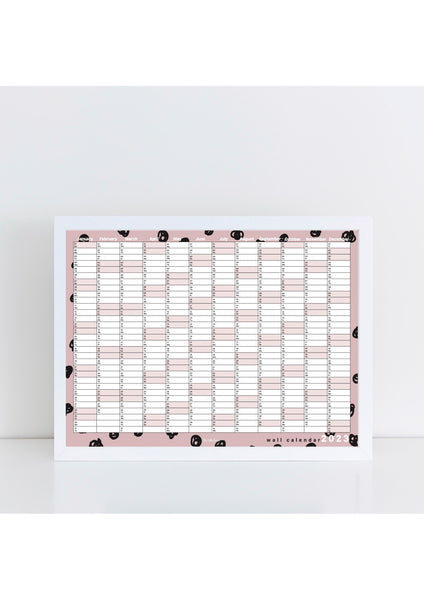 2023 Wall Planner - Pink + Black Spots Landscape