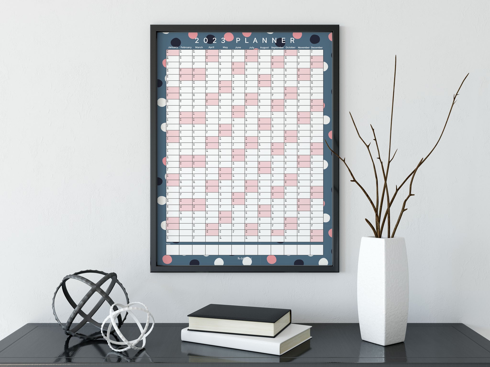 2023 Wall Planner - Blue Spotty