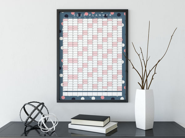 2023 Wall Planner - Blue Spotty