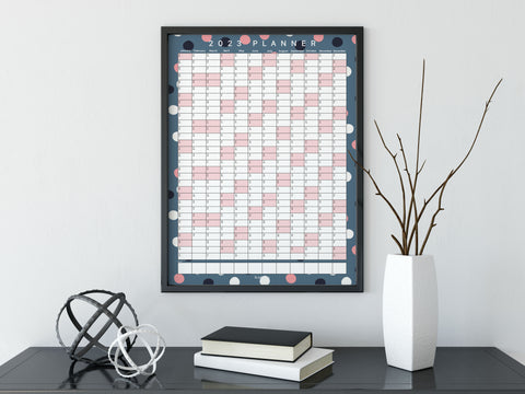 2023 Wall Planner - Blue Spotty
